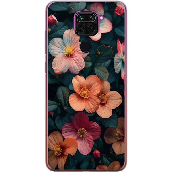 Xiaomi Redmi Note 9 Gjennomsiktig deksel Blomster