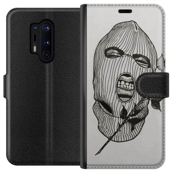 OnePlus 8 Pro Lompakkokotelo Hiihtomaski Ros Katutyö Muotoilu Graafinen Kuvio Jännitys Kaupunkityyli Katutaidetta Naamiaiset Symboli