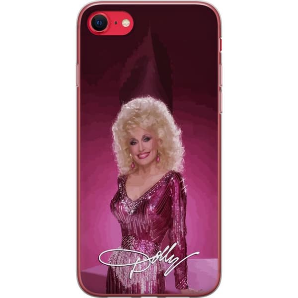 Kompatibelt Mobilskal till Apple iPhone 8 Dolly Parton i glittrande rosa klänning rosa