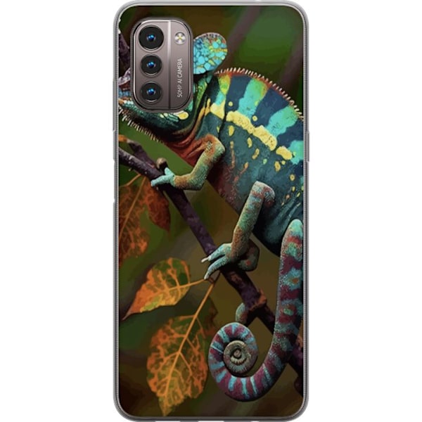 Nokia G21 Läpinäkyvä kuori Lisko Graafinen Streetwear Suunnittelu Eläinmalli Moderni Kaupunkityyli Suosittu Motiivi Luova Taide Trendi