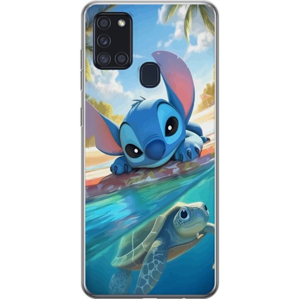 Samsung Galaxy A21s Gjennomsiktig deksel Stitch med skilpadde