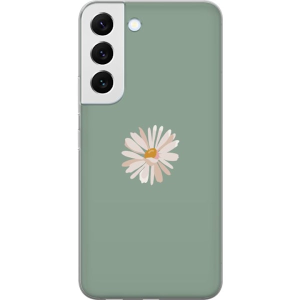 Samsung Galaxy S22+ 5G Läpinäkyvä kuori Vihreä Minimalikukka - tyylikäs kukka vihreällä taustalla