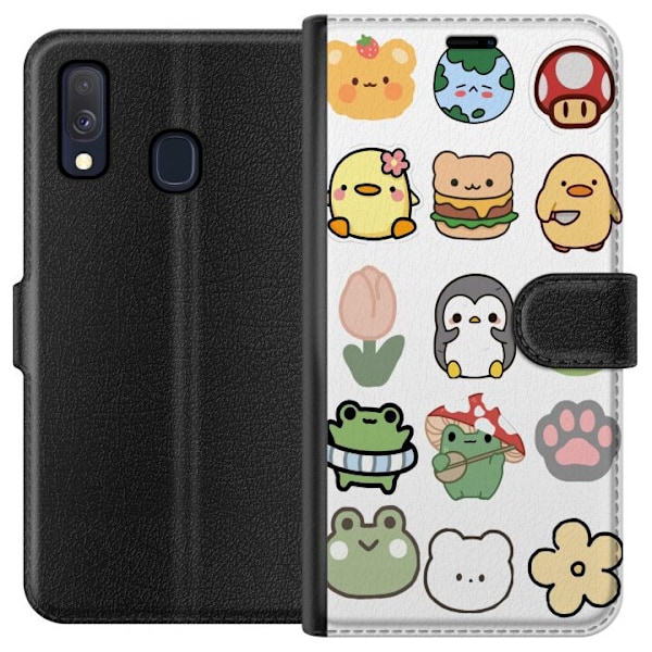 Samsung Galaxy A40 Tegnebogsetui Kawaii Friends