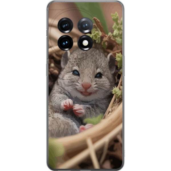 OnePlus 11R Genomskinligt Skal Råtta Leende Djurmotiv Stadsmotiv Urban Grafisk Design Populärt Roligt Motiv Art Stil