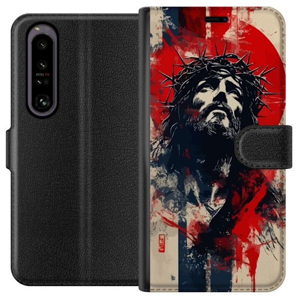 Sony Xperia 1 IV Lompakkokotelo Jeesus ristillä - kristilline