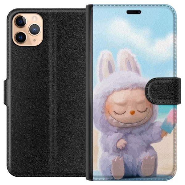 Apple iPhone 11 Pro Max Lompakkokotelo Labubu Vaaleanpunainen