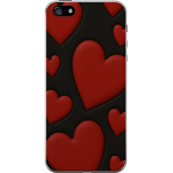 Apple iPhone 5 Genomskinligt Skal Red Velvet Hearts