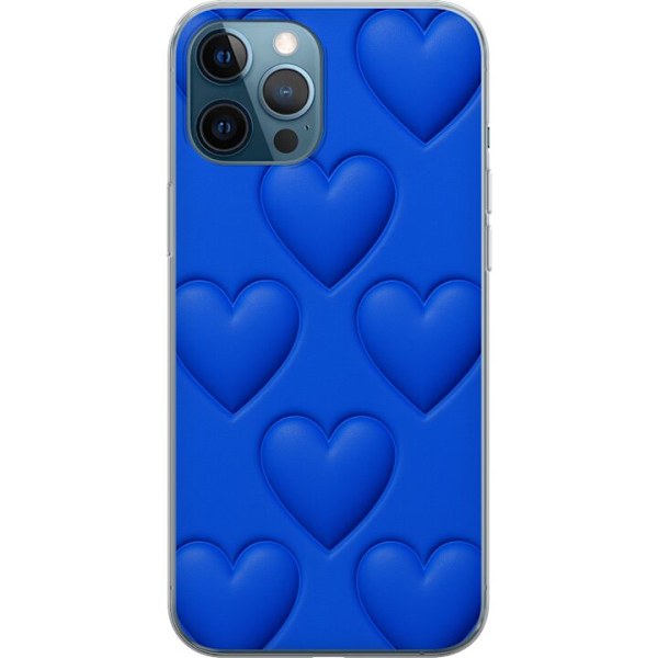 Apple iPhone 12 Pro Gennemsigtig cover Blå Hjerter