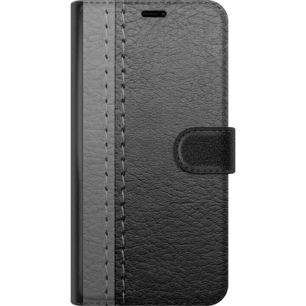 Apple iPhone 15 Plus Plånboksfodral Black & Grey Leather