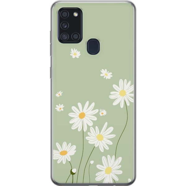 Samsung Galaxy A21s Läpinäkyvä kuori Papukaijanpaparit - kukallinen kuviointi ruotsalaiseen kesätyyliin