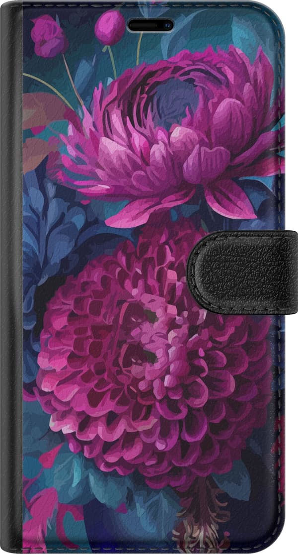 Kompatibel Tegnebogsetui til Apple iPhone 16 Pro Blommor