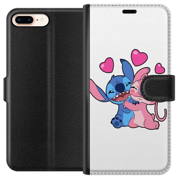 Kompatibel Tegnebogsetui til Apple iPhone 8 Plus Lilo & Stitch