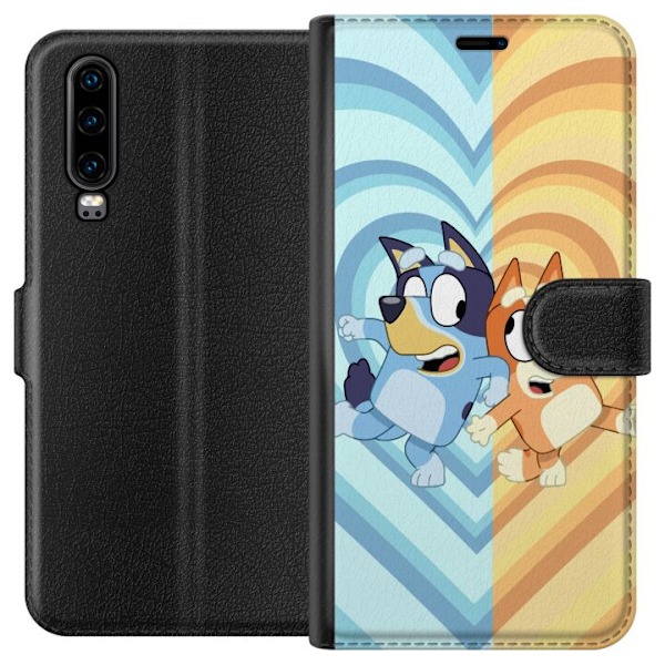 Huawei P30 Tegnebogsetui Bluey