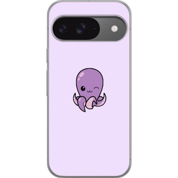 Google Pixel 9 Pro Gennemsigtig cover Purple Octopus