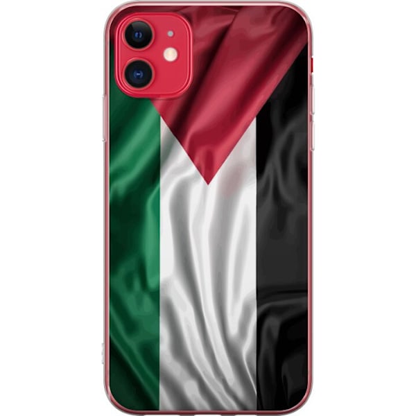 Apple iPhone 11 Gennemsigtig cover Palestinaflaget – ikonisk frihedssymbol i rød, sort, hvid og grøn