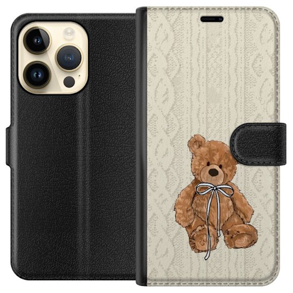 Apple iPhone 14 Pro Tegnebogsetui Lille Teddy – klassisk teddy i enkel design