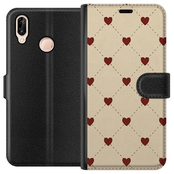 Huawei P20 lite Lommeboketui Hjertegrind