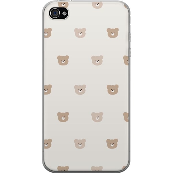 Apple iPhone 4 Läpinäkyvä kuori Teddy-tausta - söpöt teddykarhut pehmeällä taustalla