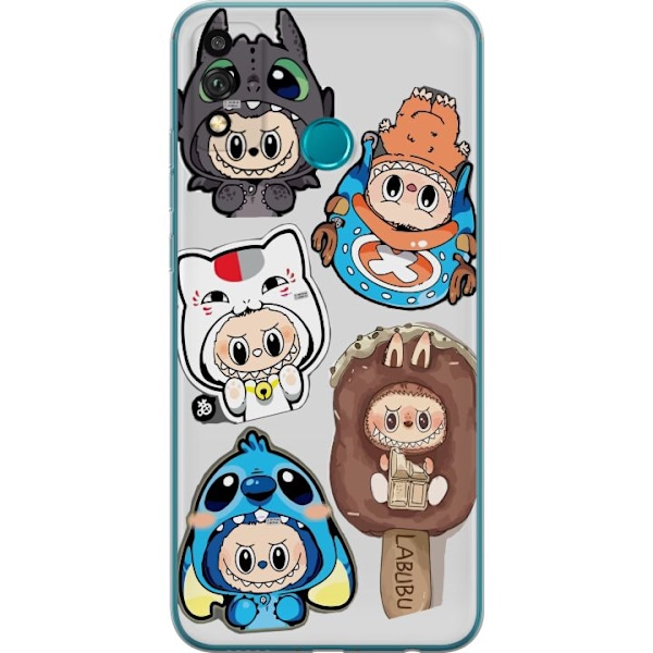Honor 9X Lite Gjennomsiktig deksel Labubu figure samling - Pop Mart Labubu The Monsters i fargerik design