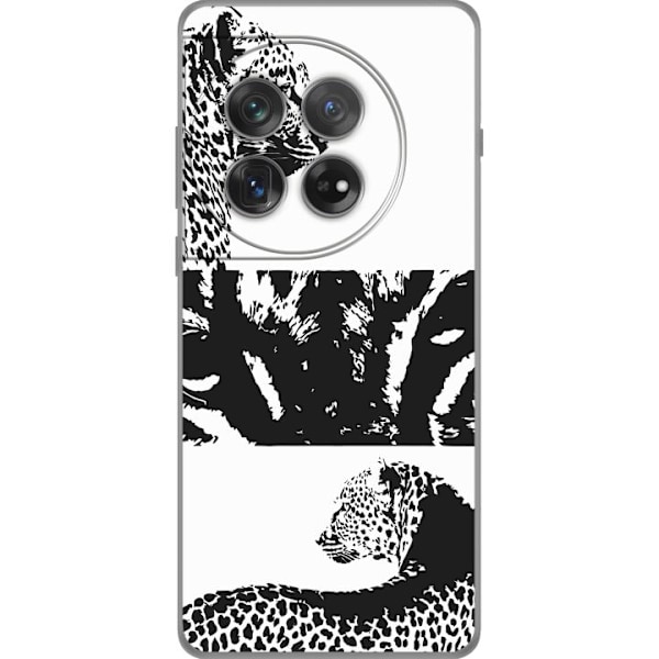 OnePlus 12 Genomskinligt Skal Leopard Faces – trendigt mönster med leopardansikten