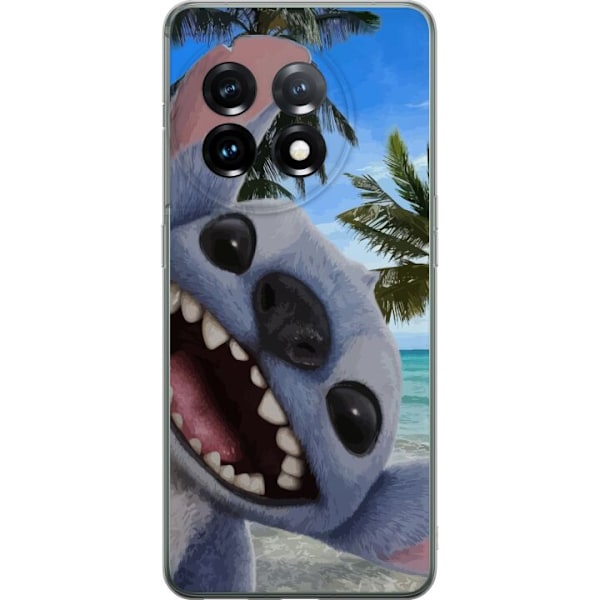OnePlus 11 Gjennomsiktig deksel Stitch mobildeksel med palmer i søtt vennskapsdesign.