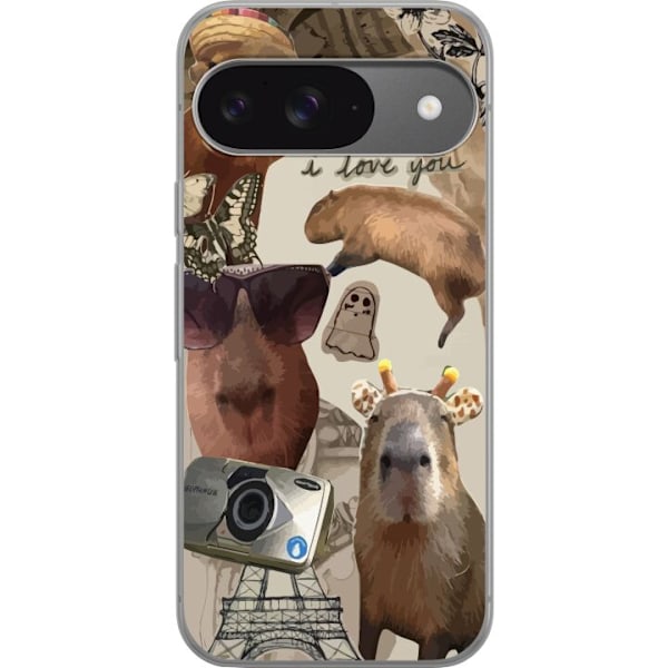 Google Pixel 9 Läpinäkyvä kuori Capybara