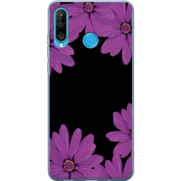 Kompatibelt Mobilskal till Huawei P30 lite Blomsterverk