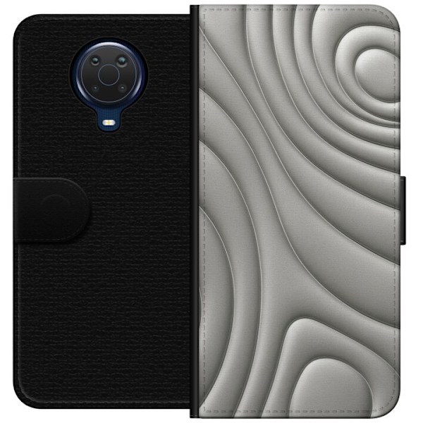 Nokia G20 Lompakkokotelo Hopea-aallot