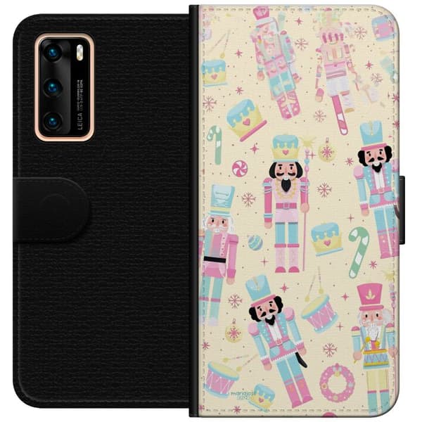 Kompatibelt Plånboksfodral till Huawei P40 Jul rosa