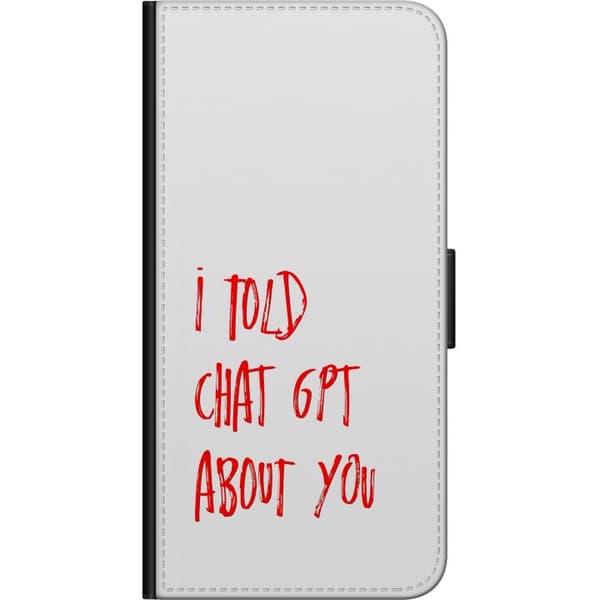 Kompatibelt Lommeboketui til Xiaomi Redmi Note 9S I Told ChatGPT About You hvit