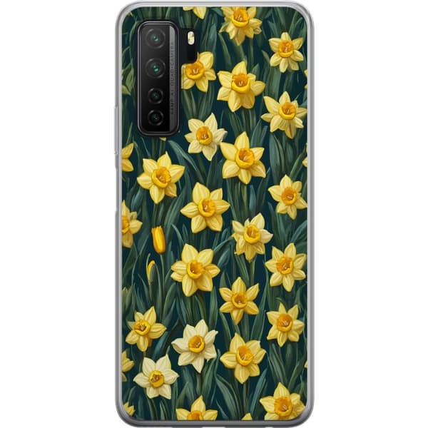 Kompatibelt Mobilskal till Huawei  P40 lite 5G Gula påskliljor gul
