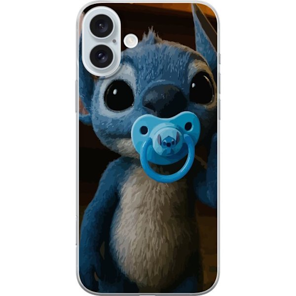 Apple iPhone 16 Plus Genomskinligt Skal Stitch & Napp – babytema med söt karaktär