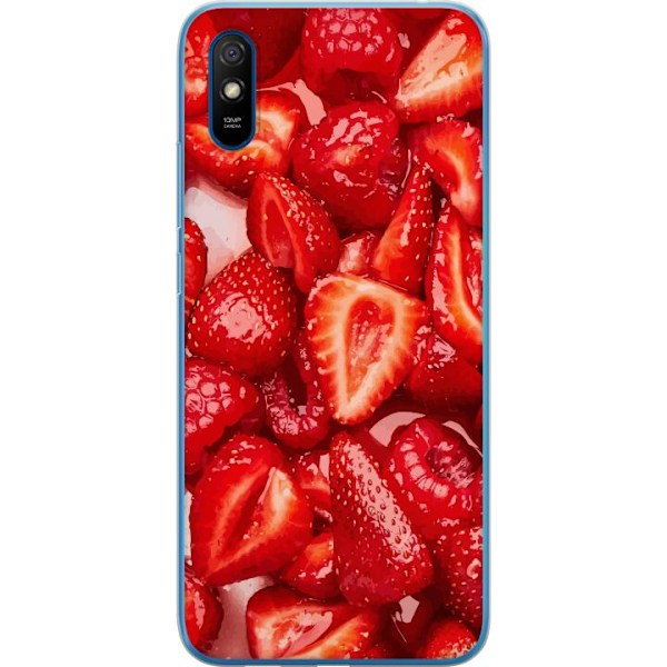 Xiaomi Redmi 9AT Genomskinligt Skal Jordgubbsmönster – sött motiv med sommarkänsla