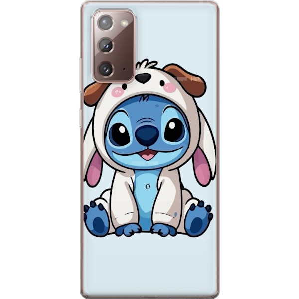 Samsung Galaxy Note20 Läpinäkyvä kuori Stitch Koirapuku Lilo & Stitch Disney Hauska Design Sininen Avaruusolento Sarjakuva Hahmo Suosittu Lapsille