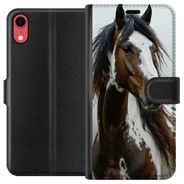 Apple iPhone XR Tegnebogsetui Hest Dyrsmotiv Grafisk Design Natur Kraftfuldt Motiv Populært Vægkunst Dyretema Ridning