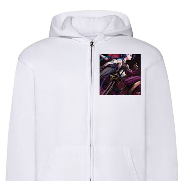 Zip-Hoodie | Huvtröja med Dragkedja för Vuxna Arcane, League vit L