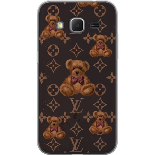 Samsung Galaxy Core Prime Genomskinligt Skal Louis Vuitton Teddy Bear Mönster Lyx Mode Design Populärt Motiv Fashion Trend Lyxiga Accessoarer