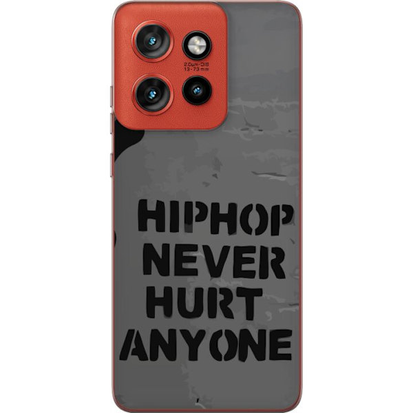 Motorola Edge 50 Neo Läpinäkyvä kuori Hip Hop Ei Koskaan Satuta Ketään Lainaus Streetwear Musiikki Elämäntapa Graafinen Teksti Motiivi Suosittu