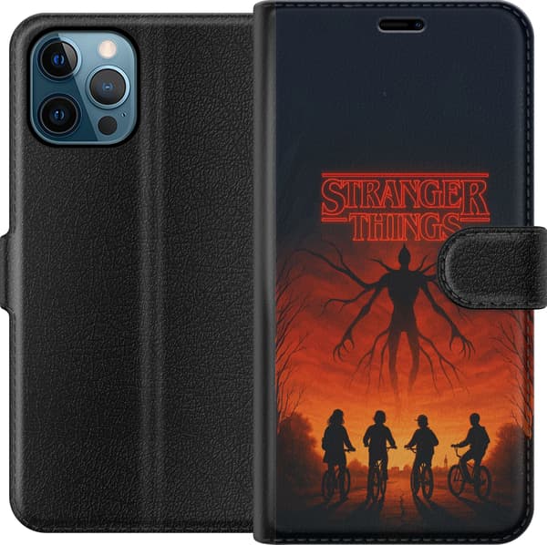 Kompatibel Tegnebogsetui til Apple iPhone 12 Pro Max Stranger Things Eleven Mike Dustin Hawkins eventyr