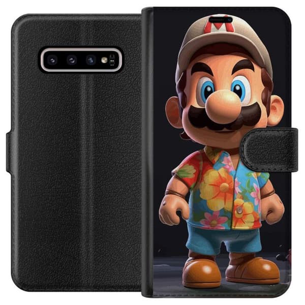 Kompatibelt Lommeboketui til Samsung Galaxy S10+ Super Mario