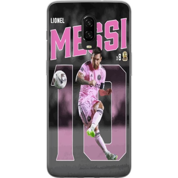 OnePlus 6T Genomskinligt Skal Lionel Messi - Rosa