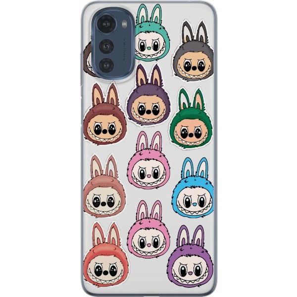 Motorola Moto E32s Läpinäkyvä kuori Labubu Macaron Monster