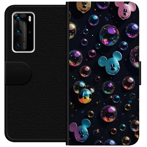 Huawei P40 Pro Tegnebogsetui  Mickey Mouse Disney Bobler Design Sjovt Motiv Populær Disneyfigur Tegneserie Børneklassiker