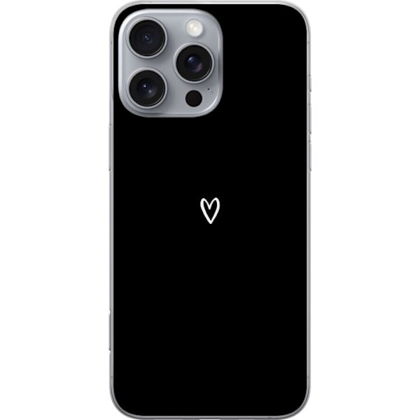 Apple iPhone 16 Pro Max Läpinäkyvä kuori Musta Sydän