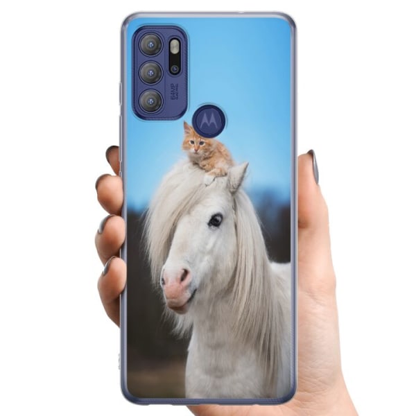 Motorola Moto G60S TPU Mobildeksel Hest & Katt