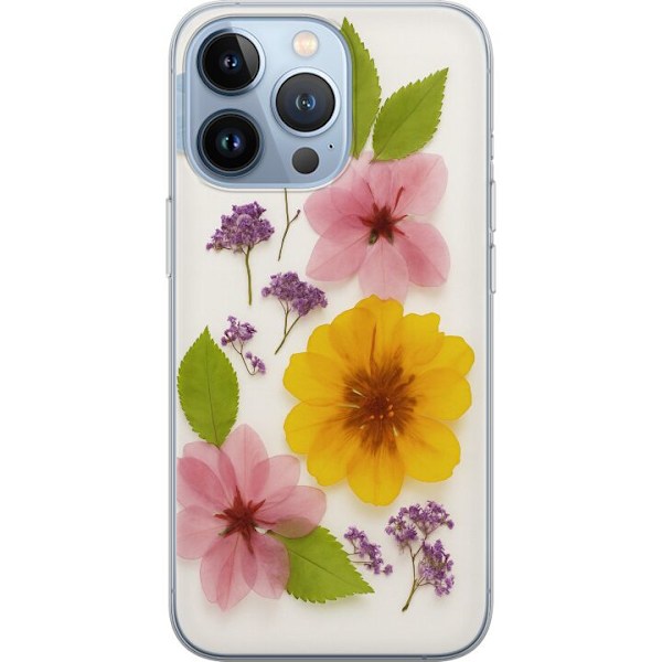 Apple iPhone 13 Pro Gennemsigtig cover Pressede blomster