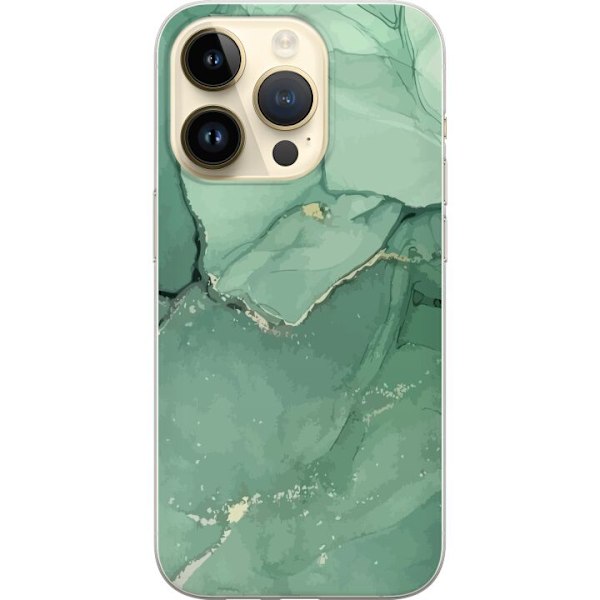 Apple iPhone 14 Pro Läpinäkyvä kuori Vihreä marmori
