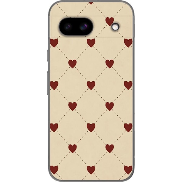 Google Pixel 8a Läpinäkyvä kuori Sydänverkko