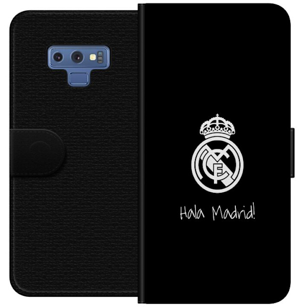 Samsung Galaxy Note9 Plånboksfodral Real Madrid Emblem Fotboll Stolthet Vit Guld Klubbmärke Champions La Liga Fans Ikoniskt Sport