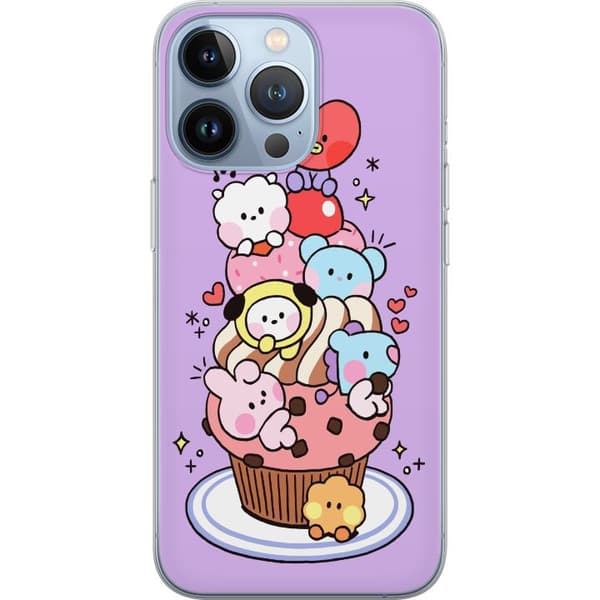 Kompatibelt Mobildeksel til Apple iPhone 13 Pro Søt cupcake med kawaii-dyr og hjerter